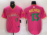 Men's San Diego Padres #13 Manny Machado Pink Cool Base Stitched Baseball Jerseys,baseball caps,new era cap wholesale,wholesale hats