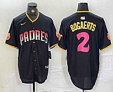 Men's San Diego Padres #2 Xander Bogaerts Black Fashion Baseball Jersey,baseball caps,new era cap wholesale,wholesale hats