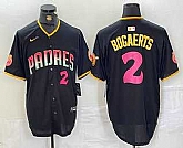 Men's San Diego Padres #2 Xander Bogaerts Black Player Number Fashion Baseball Jersey,baseball caps,new era cap wholesale,wholesale hats