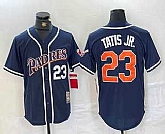 Men's San Diego Padres #23 Fernando Tatis Jr Navy Blue Stitched Cool Base Throwback Jersey,baseball caps,new era cap wholesale,wholesale hats