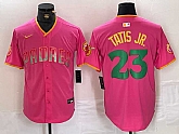 Men's San Diego Padres #23 Fernando Tatis Jr. Pink Cool Base Stitched Baseball Jersey,baseball caps,new era cap wholesale,wholesale hats