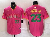 Men's San Diego Padres #23 Fernando Tatis Jr. Pink Cool Base Stitched Baseball Jerseys,baseball caps,new era cap wholesale,wholesale hats