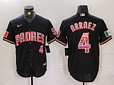 Men's San Diego Padres #4 Luis Arraez Black Mexico Cool Base Stitched Baseball Jersey Dzhi,baseball caps,new era cap wholesale,wholesale hats