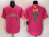 Men's San Diego Padres #7 Ha Seong Kim Pink Player Number Fashion Baseball Jersey,baseball caps,new era cap wholesale,wholesale hats