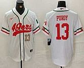 Men's San Francisco 49ers #13 Brock Purdy Number White Mexico Cool Base Stitched Baseball Jersey,baseball caps,new era cap wholesale,wholesale hats