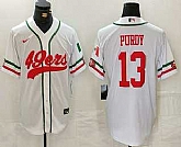 Men's San Francisco 49ers #13 Brock Purdy White Mexico Cool Base Stitched Baseball Jersey,baseball caps,new era cap wholesale,wholesale hats