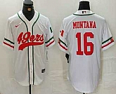 Men's San Francisco 49ers #16 Joe Montana White Mexico Cool Base Stitched Baseball Jersey,baseball caps,new era cap wholesale,wholesale hats