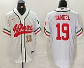 Men's San Francisco 49ers #19 Deebo Samuel Number White Mexico Cool Base Stitched Baseball Jersey,baseball caps,new era cap wholesale,wholesale hats