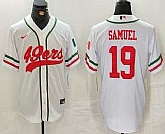 Men's San Francisco 49ers #19 Deebo Samuel White Mexico Cool Base Stitched Baseball Jersey,baseball caps,new era cap wholesale,wholesale hats