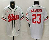 Men's San Francisco 49ers #23 Christian McCaffrey White Mexico Cool Base Stitched Baseball Jersey,baseball caps,new era cap wholesale,wholesale hats