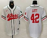 Men's San Francisco 49ers #42 Ronnie Lott White Mexico Cool Base Stitched Baseball Jersey,baseball caps,new era cap wholesale,wholesale hats