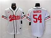 Men's San Francisco 49ers #54 Fred Warner White With Patch Cool Base Stitched Baseball Jersey,baseball caps,new era cap wholesale,wholesale hats