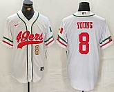 Men's San Francisco 49ers #8 Steve Young Number White Mexico Cool Base Stitched Baseball Jersey,baseball caps,new era cap wholesale,wholesale hats