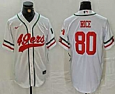 Men's San Francisco 49ers #80 Jerry Rice White Mexico Cool Base Stitched Baseball Jersey,baseball caps,new era cap wholesale,wholesale hats