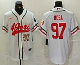 Men's San Francisco 49ers #97 Nick Bosa Number White Mexico Cool Base Stitched Baseball Jersey,baseball caps,new era cap wholesale,wholesale hats