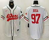 Men's San Francisco 49ers #97 Nick Bosa White Mexico Cool Base Stitched Baseball Jersey,baseball caps,new era cap wholesale,wholesale hats