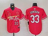 Men's St Louis Cardinals #33 Brendan Donovan Red 2024 City Connect Limited Stitched Baseball Jersey,baseball caps,new era cap wholesale,wholesale hats