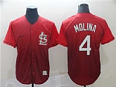 Men's St. Louis Cardinals #4 Yadier Molina Red Fade Stitched Baseball Jersey,baseball caps,new era cap wholesale,wholesale hats