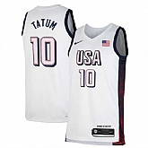 Men's USA Basketball #10 Jayson Tatum White 2024 Swingman Stitched Jersey,baseball caps,new era cap wholesale,wholesale hats