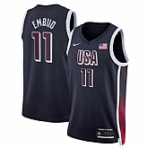 Men's USA Basketball #11 Joel Embiid Navy 2024 Swingman Stitched Jersey,baseball caps,new era cap wholesale,wholesale hats