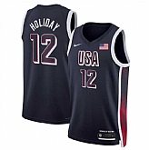 Men's USA Basketball #12 Jrue Holiday Navy 2024 Swingman Stitched Jersey,baseball caps,new era cap wholesale,wholesale hats