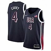 Men's USA Basketball #4 Stephen Curry Navy 2024 Swingman Stitched Jersey,baseball caps,new era cap wholesale,wholesale hats