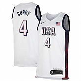 Men's USA Basketball #4 Stephen Curry White 2024 Swingman Stitched Jersey,baseball caps,new era cap wholesale,wholesale hats