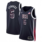 Men's USA Basketball #5 Anthony Edwards Navy 2024 Swingman Stitched Jersey,baseball caps,new era cap wholesale,wholesale hats