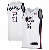 Men's USA Basketball #5 Anthony Edwards White 2024 Swingman Stitched Jersey,baseball caps,new era cap wholesale,wholesale hats