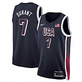 Men's USA Basketball #7 Kevin Durant Navy 2024 Swingman Stitched Jersey,baseball caps,new era cap wholesale,wholesale hats