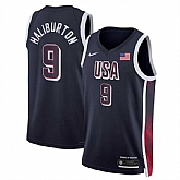 Men's USA Basketball #9 Tyrese Haliburton Navy 2024 Swingman Stitched Jersey,baseball caps,new era cap wholesale,wholesale hats