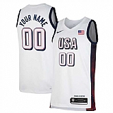 Men's USA Basketball Active Player Custom White 2024 Swingman Stitched Jersey,baseball caps,new era cap wholesale,wholesale hats