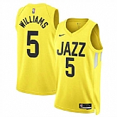 Men's Utah Jazz #5 Cody Williams Yellow 2024 Draft Association Edition Stitched Basketball Jersey Dzhi,baseball caps,new era cap wholesale,wholesale hats