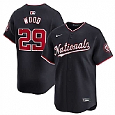 Men's Washington Nationals #29 James Wood Navy 2024 Alternate Limited Stitched Baseball Jersey Dzhi,baseball caps,new era cap wholesale,wholesale hats