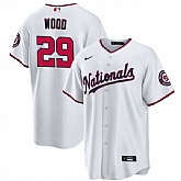 Men's Washington Nationals #29 James Wood White 2024 Home Limited Stitched Baseball Jersey Dzhi,baseball caps,new era cap wholesale,wholesale hats