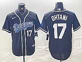 Mens Brooklyn Dodgers #17 Shohei Ohtani Black Cool Base With Patch Stitched Baseball Jersey,baseball caps,new era cap wholesale,wholesale hats