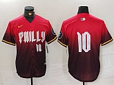 Mens Philadelphia Phillies #10 JT Realmuto Red 2024 City Connect Limited Stitched Jersey,baseball caps,new era cap wholesale,wholesale hats