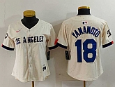 Women's Los Angeles Dodgers #18 Yoshinobu Yamamoto Cream 2024 City Connect Limited Stitched Jersey,baseball caps,new era cap wholesale,wholesale hats