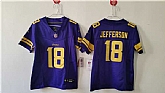 Women's Minnesota Vikings #18 Justin Jefferson Purple Color Rush F.U.S.E. Limited Football Stitched Jersey(Run Small),baseball caps,new era cap wholesale,wholesale hats