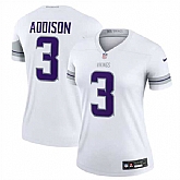 Women's Minnesota Vikings #3 Jordan Addison White Winter Warrior Limited Football Stitched Jersey Dzhi,baseball caps,new era cap wholesale,wholesale hats