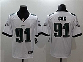 Women's Philadelphia Eagles #91 Fletcher Cox White Stitched Football Jersey(Run Small),baseball caps,new era cap wholesale,wholesale hats