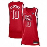 Women's USA Basketball #10 Breanna Stewart Red 2024 Swingman Stitched Jersey,baseball caps,new era cap wholesale,wholesale hats