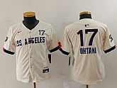 Youth Los Angeles Dodgers #17 Shohei Ohtani Cream 2024 City Connect Limited Jersey,baseball caps,new era cap wholesale,wholesale hats