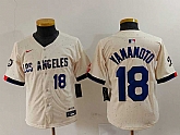 Youth Los Angeles Dodgers #18 Yoshinobu Yamamoto Number Cream 2024 City Connect Limited Stitched Jerseys,baseball caps,new era cap wholesale,wholesale hats