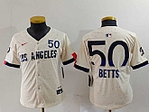 Youth Los Angeles Dodgers #50 Mookie Betts Cream 2024 City Connect Limited Jersey,baseball caps,new era cap wholesale,wholesale hats