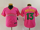 Youth San Diego Padres #13 Manny Machado Pink Fashion Baseball Jersey,baseball caps,new era cap wholesale,wholesale hats