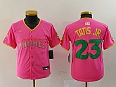 Youth San Diego Padres #23 Fernando Tatis Jr Pink Fashion Baseball Jersey,baseball caps,new era cap wholesale,wholesale hats