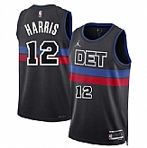 Men's Detroit Pistons #12 Tobias Harris Black 2024 Statement Edition Stitched Basketball Jersey Dzhi,baseball caps,new era cap wholesale,wholesale hats