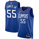 Men's Los Angeles Clippers #55 Derrick Jones Jr Blue Icon Edition Stitched Jersey Dzhi,baseball caps,new era cap wholesale,wholesale hats