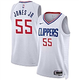 Men's Los Angeles Clippers #55 Derrick Jones Jr White Association Edition Stitched Jersey Dzhi,baseball caps,new era cap wholesale,wholesale hats